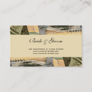 Carte D'accompagnement Mariage Vintage, Tons de Terre, Art Cubisme