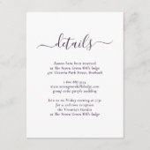 Carte D'accompagnement Mariage Violet Moderne (Devant)