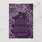 Carte D'accompagnement Mariage violet romantique à fleurs (Devant)