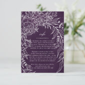 Carte D'accompagnement Mariage violet romantique à fleurs (Debout devant)