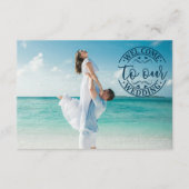 Carte D'accompagnement Mariage Welcome Modern Beach (Devant)