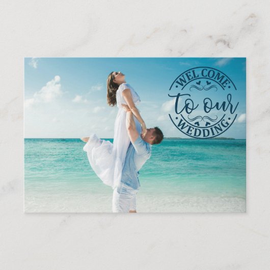 Carte D'accompagnement Mariage Welcome Modern Beach (Devant)