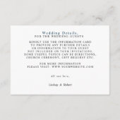 Carte D'accompagnement Mariage Welcome Modern Beach (Dos)
