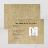 Carte D'accompagnement Mariage Western Burlap (Devant / Derrière)