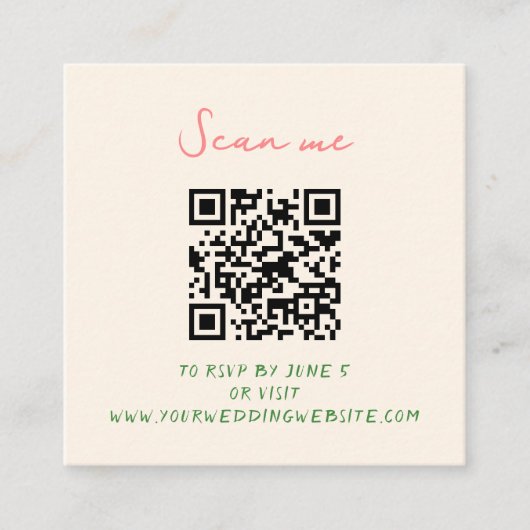 Carte D'accompagnement Mariage Whimsical Quirky manuscrit RSVP (Devant)