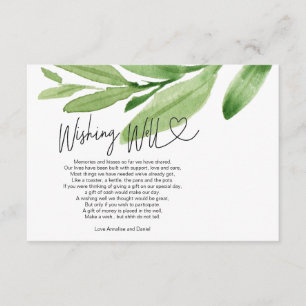 Carte D'accompagnement Mariage Wishing well Cadeau Registre Eucalyptus
