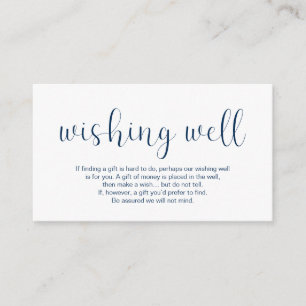 Carte D'accompagnement Mariage Wishing Well, Design minimal, bleu marine