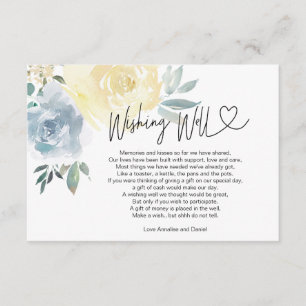 Carte D'accompagnement Mariage Wishing Well Note sur les cadeaux Floral