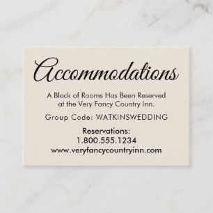 Carte D'accompagnement Mariages à la crème simple et élégant