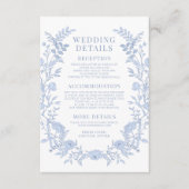 Carte D'accompagnement Mariages fleuris fleur sauvage bleu détails (Devant)