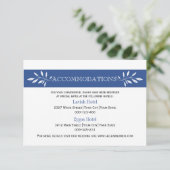 Carte D'accompagnement Mariages modernes et bleus d'Indigo blanc (Debout devant)