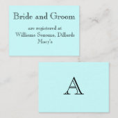 Carte D'accompagnement Mariée et Groom, sont enregistrés à... (Devant / Derrière)