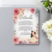 Carte D'accompagnement Mariée et marié floraux à l'aquarelle Élégant mari
