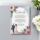 Carte D'accompagnement Mariée romantique et Mariage d'aquarelle de chambr