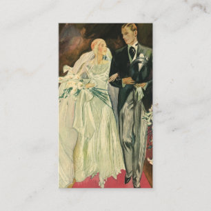 Carte D'accompagnement Mariés de Mariage Art Déco Vintage Mariés Nouvelle