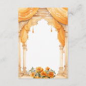 Carte D'accompagnement Marigold Floral South Indian Mariage Réception (Dos)