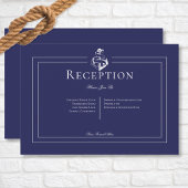 Carte D'accompagnement Marine Bleu Ancre nautique Réception de mariage