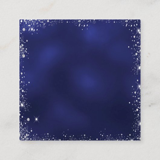 Carte D'accompagnement Marine bleu argent parties scintillant QR code mar (Dos)