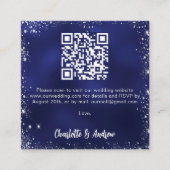 Carte D'accompagnement Marine bleu argent parties scintillant QR code mar (Devant)