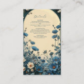 Carte D'accompagnement Marine Bleu Art Nouveau Mariage (Devant)