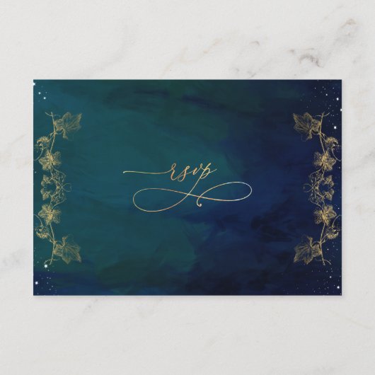 Carte D'accompagnement Marine, Bleu, Vert Céleste QR Code RSVP Mariage (Dos)