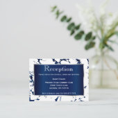 Carte D'accompagnement Marine Bleue, Argent et Blanc - Réception (Debout devant)