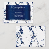 Carte D'accompagnement Marine Bleue, Argent et Blanc - Réception (Devant / Derrière)