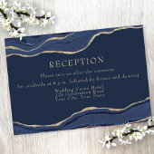 Carte D'accompagnement Marine Blue Agate Gold Parties scintillant Récepti