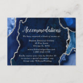Carte D'accompagnement Marine Blue and Silver Agate Mariage Hébergements (Devant)