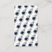 Carte D'accompagnement Marine Blue & Blush Floral Baby shower Déchets Raf (Dos)