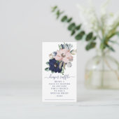 Carte D'accompagnement Marine Blue & Blush Floral Baby shower Déchets Raf (Debout devant)