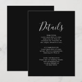 Carte D'accompagnement Marine Blue Blush Rose Rose Boho Détails du Mariag (Devant / Derrière)