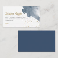 Marine Blue Boy Watercolor Boho Diaper Raffle