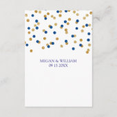 Carte D'accompagnement Marine Blue Gold Confetti Mariage Direction Insert (Dos)
