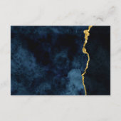 Carte D'accompagnement Marine Blue Gold Foil Agate Mariage Directions (Dos)