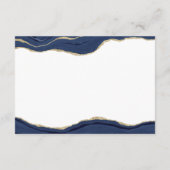 Carte D'accompagnement Marine Blue Marble Agate Gold Parties scintillant (Dos)