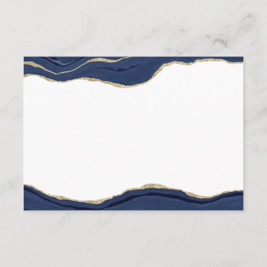 Carte D'accompagnement Marine Blue Marble Agate Gold Parties scintillant (Dos)