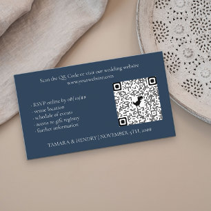 Carte D'accompagnement Marine Blue Online RSVP QR Code Mariage