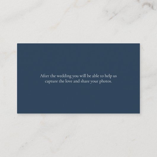 Carte D'accompagnement Marine Blue Online RSVP QR Code Mariage (Dos)
