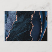 Carte D'accompagnement Marine Blue Rose Gold Agate Dark Mariage Détails (Dos)
