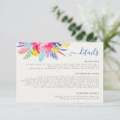 Carte D'accompagnement Marine Blue Rose Wild Rain Forest Mariage À feuill (Debout devant)