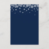 Carte D'accompagnement Marine Blue Snowflake Hiver MARIAGE QRCode Détails (Dos)