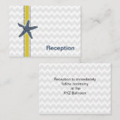 Carte D'accompagnement Marine et Jaune Starfish Beach Mariage papeterie (Devant / Derrière)