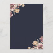 Carte D'accompagnement Marine et Mauve Floral Mariage Information Invité (Dos)