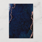 Carte D'accompagnement marine et rose or agate détails du mariage (Dos)