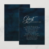 Carte D'accompagnement Marine Luster Bleu foncé Élégant Mariage Informati (Devant / Derrière)