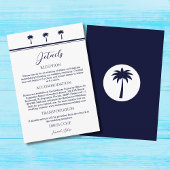 Carte D'accompagnement Marine Palm Tree Coastal Détails du Mariage