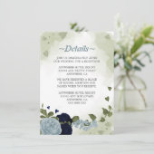 Carte D'accompagnement marine romantique et fleurs bleues poussiéreuses d (Debout devant)