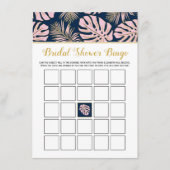 Carte D'accompagnement Marine rose tropicale feuille nuptiale jeu de bing (Devant)