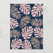Carte D'accompagnement Marine rose tropicale feuille nuptiale jeu de bing (Dos)